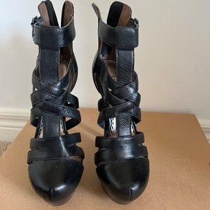 Bebe high platforms cut off booties/sandals